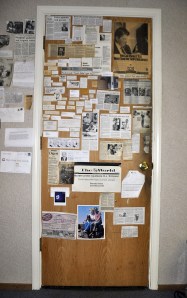 The Door in our newsroom: preserving journalistic history, as well as restroom privacy.