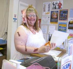 "Misty," our front desk girl, after kicking out Geraldo Rivera and Keith Morrison — both at the same time. 