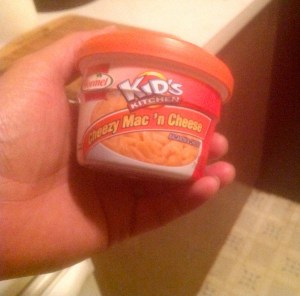 An empty container of my 15-year-old's favorite lunchtime snack, cleaned and looking like new.