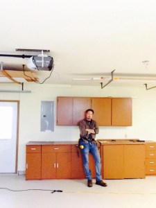 My new work area. Did I mention we're going to keep an extra fridge in the garage? Did I also mention Dos Eques is cheaper by the palette?