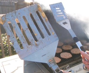 Size does matter when flipping your meat. Uh... So to speak... 