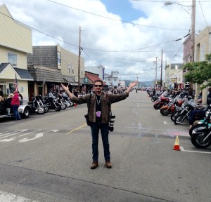 Standing in Old Town last year, before Sunday's big parade. Sadly, still no sign of Jax or Chibs from "Sons of Anarchy."